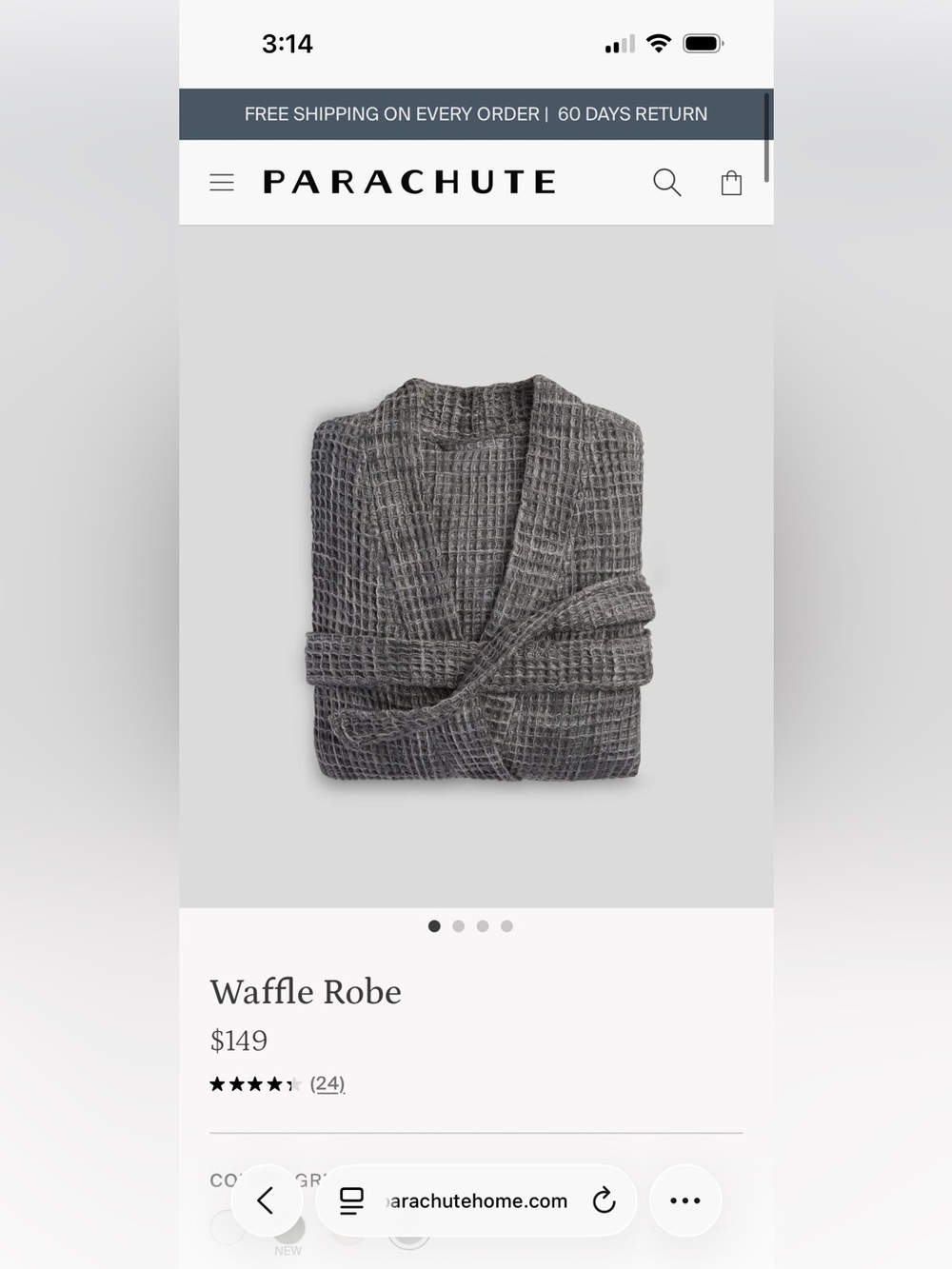 Parachute women waffle robe - good condition - Medium (8-10)